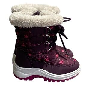 Pakowa Girls Pink Purple Winter Snow Boots - Toddler 7 - Excellent Condition